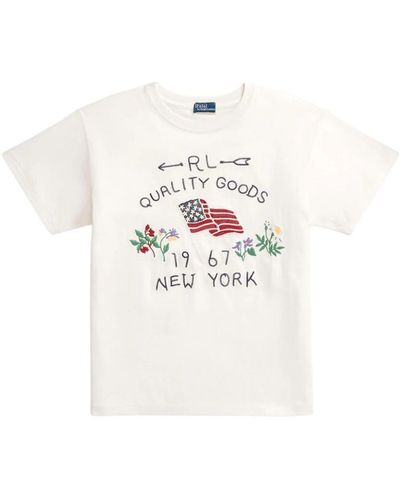 Polo Ralph Lauren Graphic-print Cotton-jersey T-shirt - White