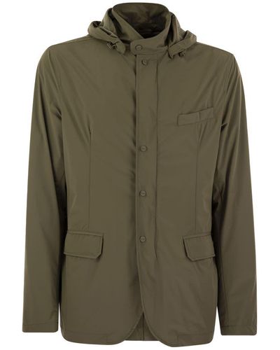 Herno Technical Fabric Jacket With Hood - Green