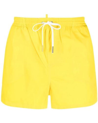 DSquared² Icon-print Swim Shorts - Yellow