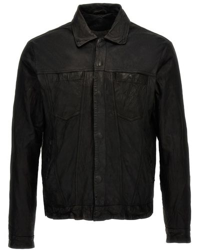 Giorgio Brato 'trucker' Leather Jacket - Black
