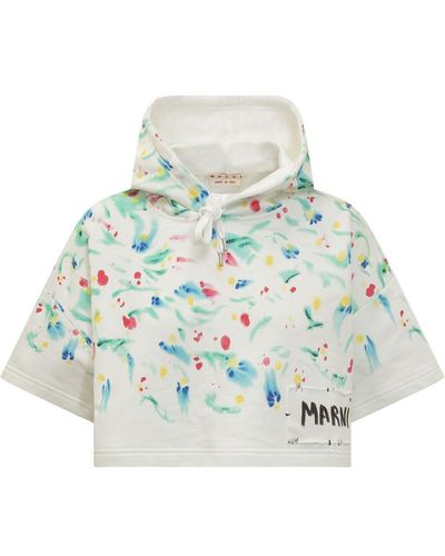 Marni Sweatshirt Flowers - White