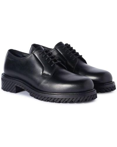 Off-White c/o Virgil Abloh Military Leather Derby Shoes - Black