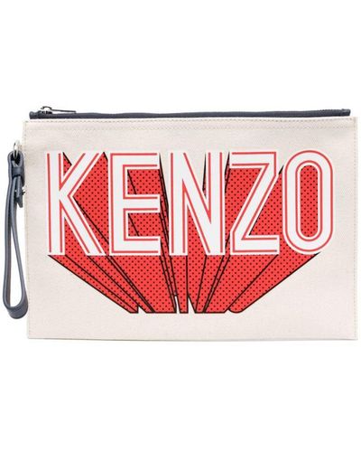 KENZO Clutch With Print - Red