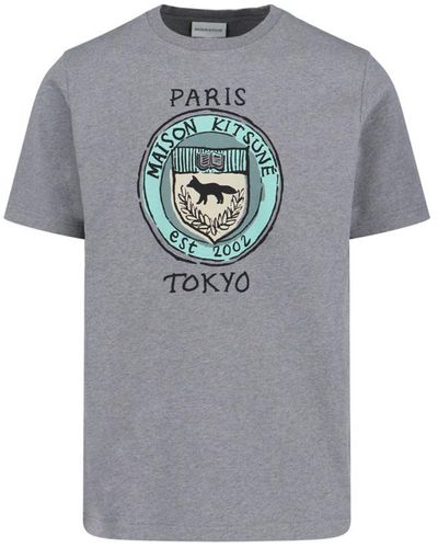Maison Kitsuné 'city Coins' T-shirt - Gray