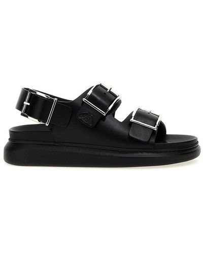Alexander McQueen Buckle Leather Sandals - Black