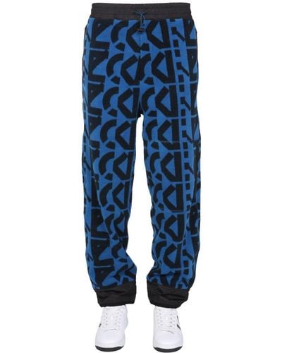 KENZO JOGGING Trousers With Monogram Logo - Blue