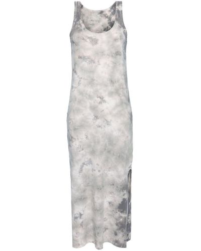 Majestic Filatures Tie-Dye Print Organic Cotton Long Dress - White