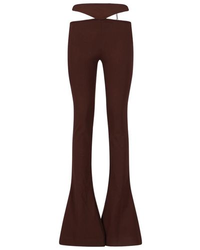 The Attico Cut-out Flared Trousers - Brown