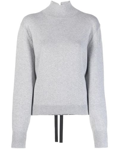 Fendi Tied-back Knitted Pullover - Gray