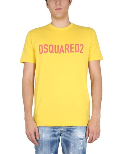 DSquared² Logo Print T-shirt - Yellow