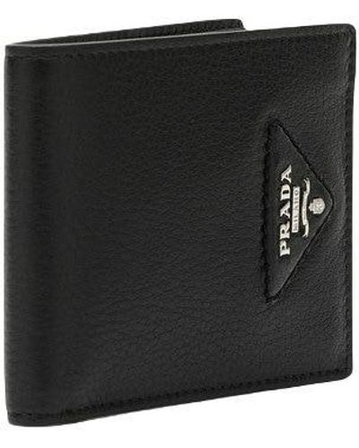 Prada Leather Bifold Wallet - Black