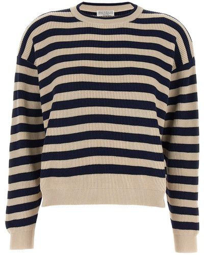 Brunello Cucinelli Striped Sweater - Blue