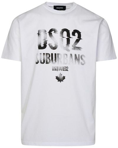 DSquared² White Cotton T-shirt - Gray