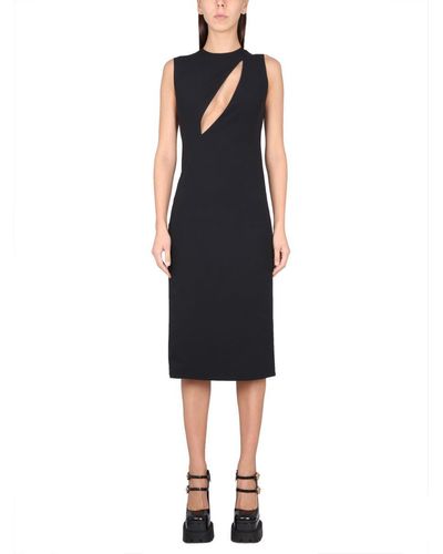 Versace Sleeveless Midi Dress With Cutouts - Black