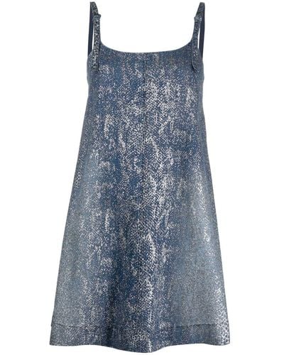 Versace Mini Buckle Dress - Blue