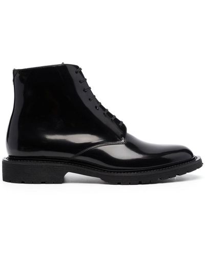Saint Laurent Cordovan Calf Leather Boots - Black