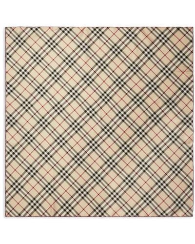 Burberry Silk Check Scarf Accessories - Natural