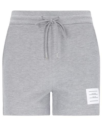 Thom Browne Logo Sport Shorts - Grey