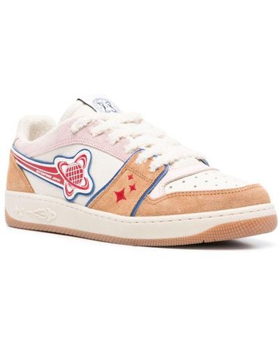 ENTERPRISE JAPAN Egg Planet Lace-up Leather Sneakers - Pink