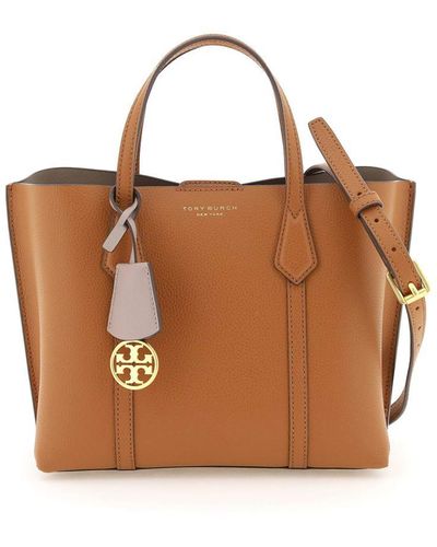 Tory Burch Perry Bag In Textured Leather - Brown