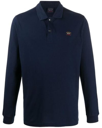 Paul & Shark Long Sleeve Polo Shirt - Blue