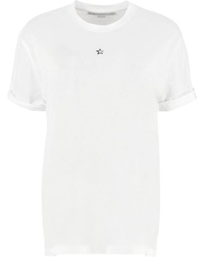 Stella McCartney Star-embroidered Cotton-jersey T-shirt - White