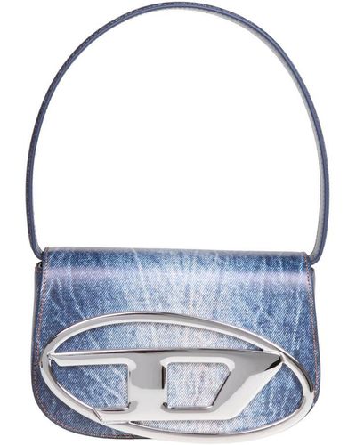 DIESEL 1dr Logo-plaque Leather Shoulder Bag - Blue