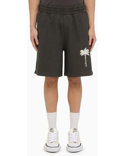 Palm Angels Bermuda Shorts With Print - Black
