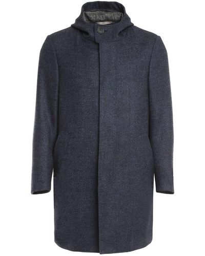 Canali Wool Jersey Coat - Blue