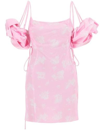 Jacquemus La Robe Chouchou Slip Dress With Detachable Sleeves - Pink