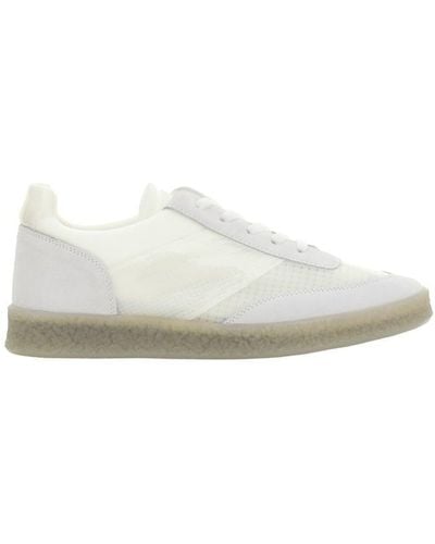 MM6 by Maison Martin Margiela Suede-trim Low-top Sneakers - White