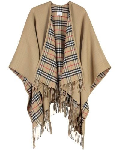 Burberry Wool Reversible Cape - Natural