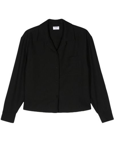 Filippa K Sourced Crepe Cropped Shirt Clothing - Black
