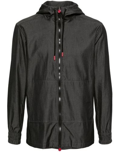 Kiton Shirt Jacket With Hood And Zip - Black