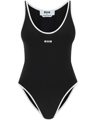 MSGM Logo One-piece Swimsuit - Black