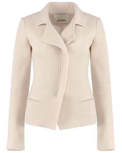 Isabel Marant Wool Zipped Jacket - Natural