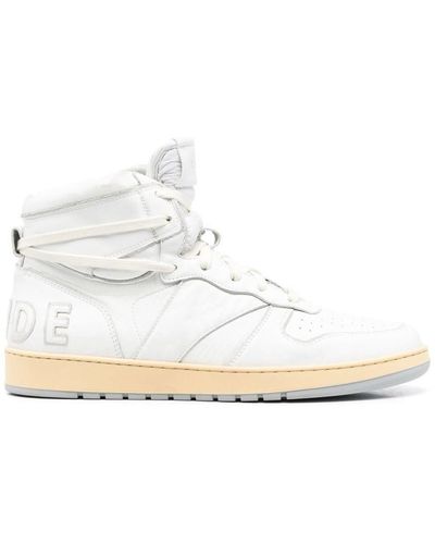 Rhude Logo Patch Hi-top Sneakers - White