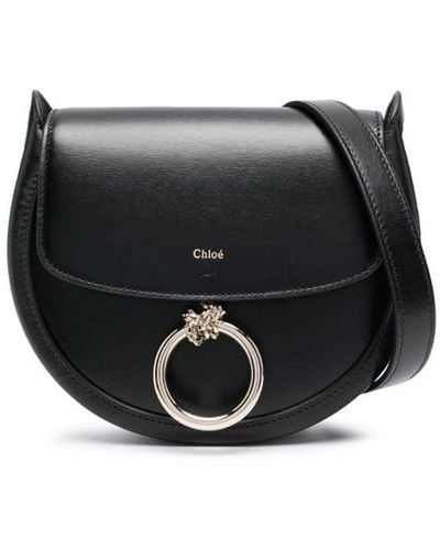 Chloé "Arlene" Leather Crossbody Bag - Black