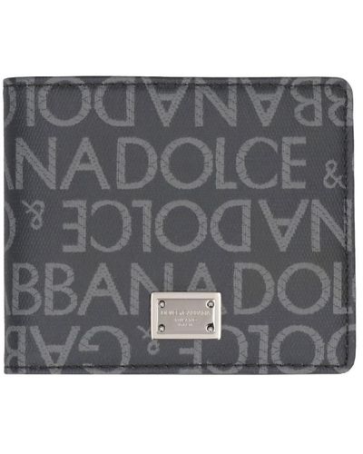 Dolce & Gabbana Jacquard Logo Wallet - Gray