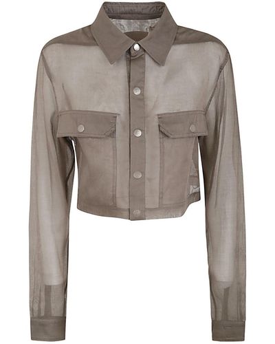 Rick Owens Cropped Outershirt Clothing - Grey