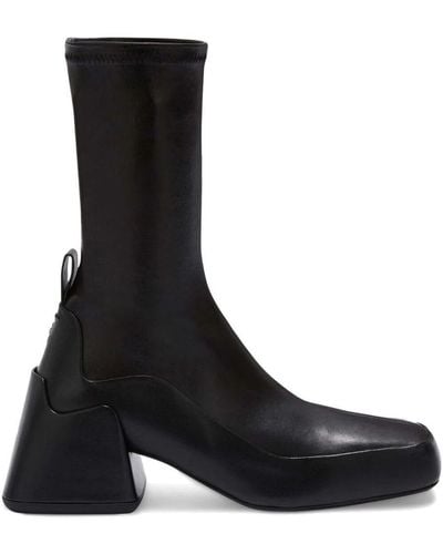 Jil Sander Block-heel Leather Boots - Black