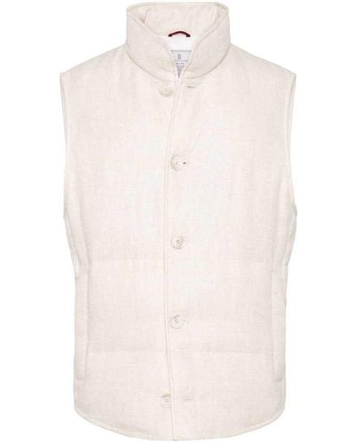 Brunello Cucinelli Outwear Waistcoats - White