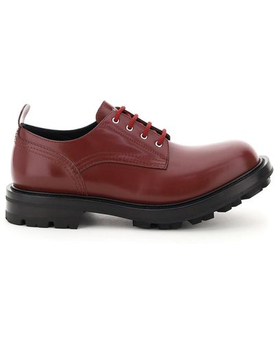 Alexander McQueen Worker Lace-up Shoes - Red