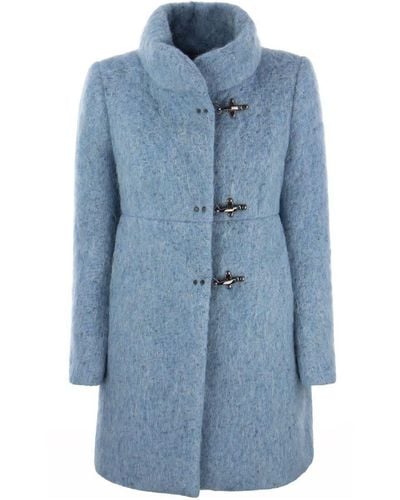 Fay Romantic - Wool, Mohair And Alpaca Blend Coat - Blue