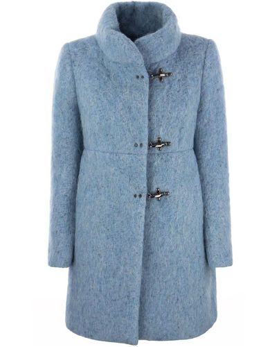 Fay Romantic - Wool, Mohair And Alpaca Blend Coat - Blue