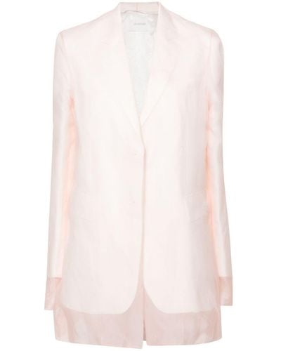 Sportmax Silk Single-Breasted Jacket - Pink