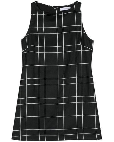 Faithfull The Brand Lui Letizia Checked Mini Dress - Black