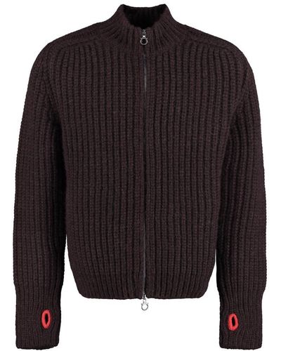 Ferragamo High Collar Zipped Cardigan - Black