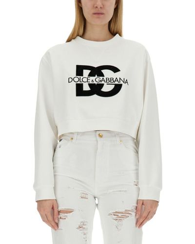 Dolce & Gabbana Sweatshirt With Logo - Grey