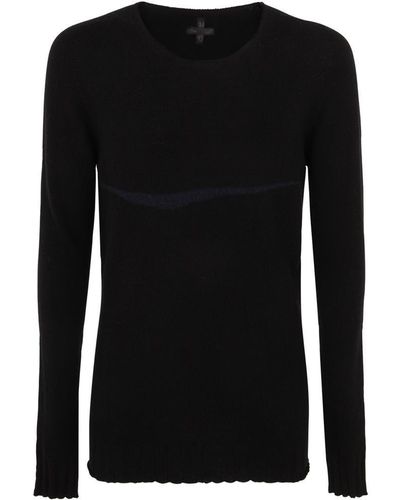MD75 Wool Cashmere Pullover With Inlay Detail Clothing - Black